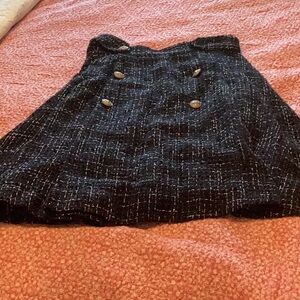 Ellie Makir Stylish Black Tweed  Skirt XS NWT